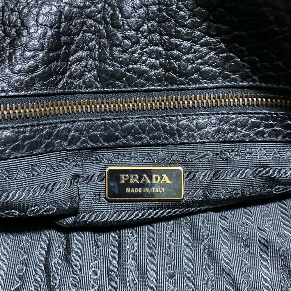 Authentic Prada Nylon Pebbled Leather Tote - Picture 9 of 13